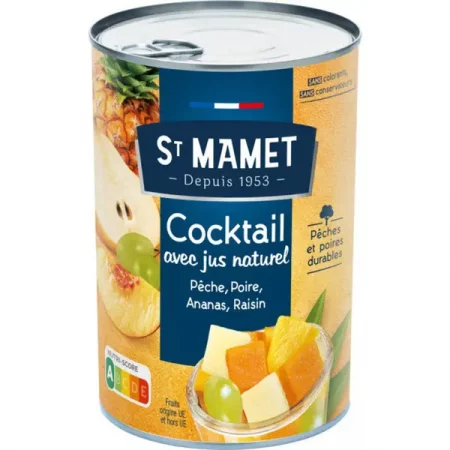 ST MAMET - Cocktail avec jus naturel pêche, poire, ananas, raisin 250g